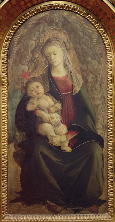 栄光のマドンナと子供（パネル上のテンペラ）（詳細は107250を参照） 作： Sandro Botticelli